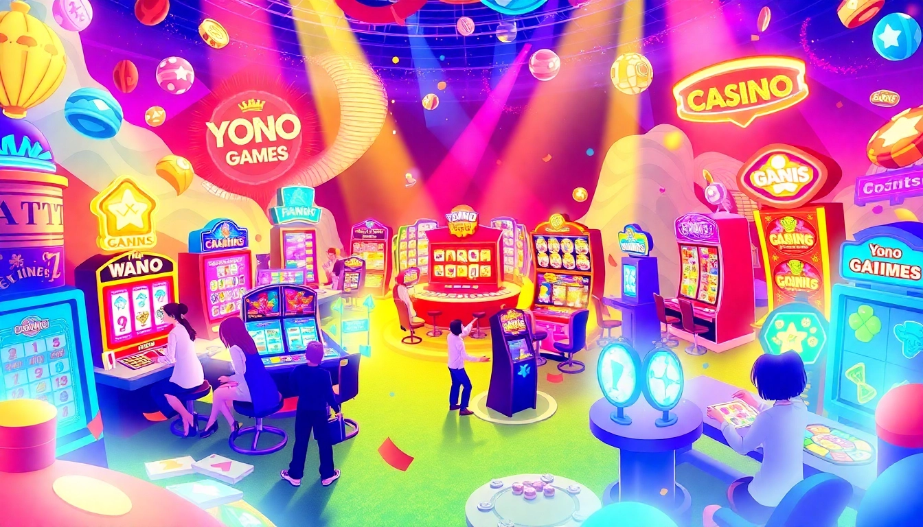 Players engaging with YONO GAMES in a vibrant, exciting digital casino environment.